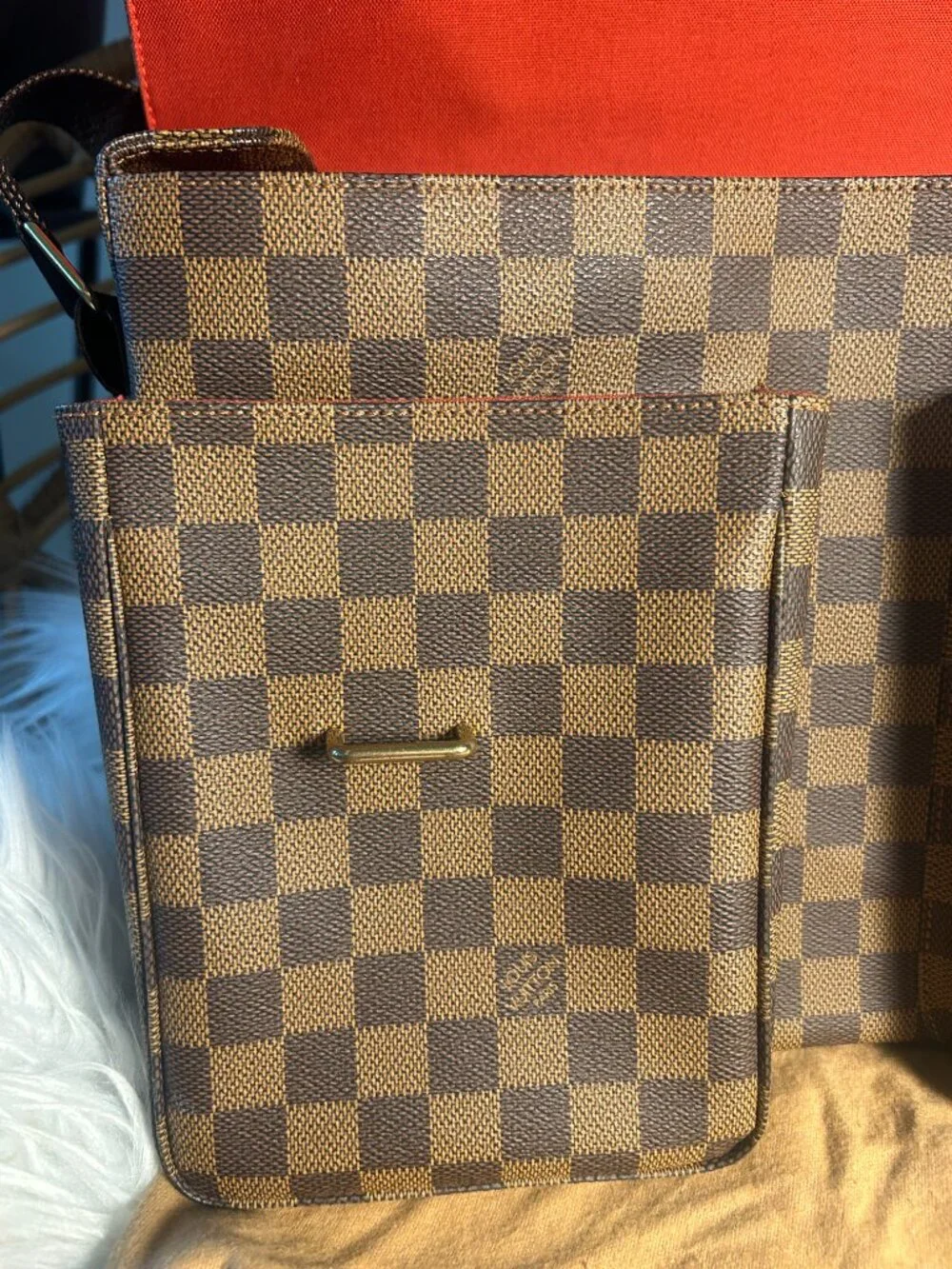 Louis Vuitton Broadway Bag in Damier Ebene & dust bag